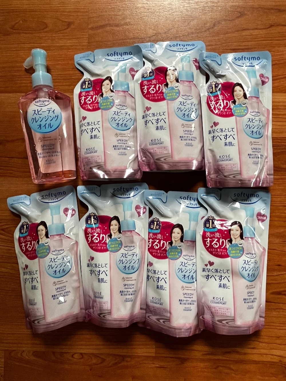 Kose Softymo Speedy Cleansing Oil Refill Set – 8 Pack Japanese Makeup Remover